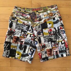 Robert Graham Men’s Swim Shorts – Abstract Street Art with stitching details